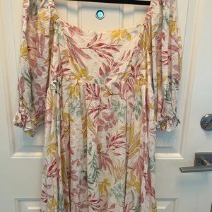 By Togther - Babydoll Dress - Cream Flora - L - New with tags - Never Worn
